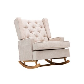 Comfort And Safety accent chairs Beige rocking chair Polyester arm ...