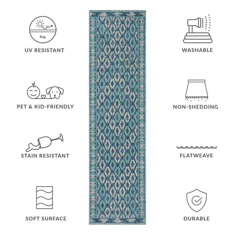 SAFAVIEH Courtyard Hannchen Indoor/ Outdoor Waterproof Patio Backyard Rug
