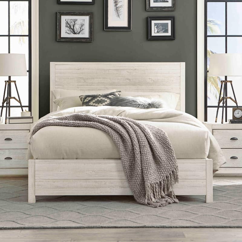 Grain Wood Furniture Montauk Distressed Solid Wood Panel Bed