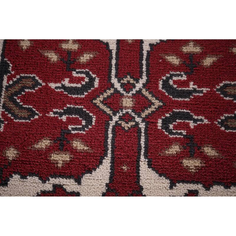 Red Oushak Oriental Runner Rug Handmade Wool Carpet - 2'8"x 7'10"