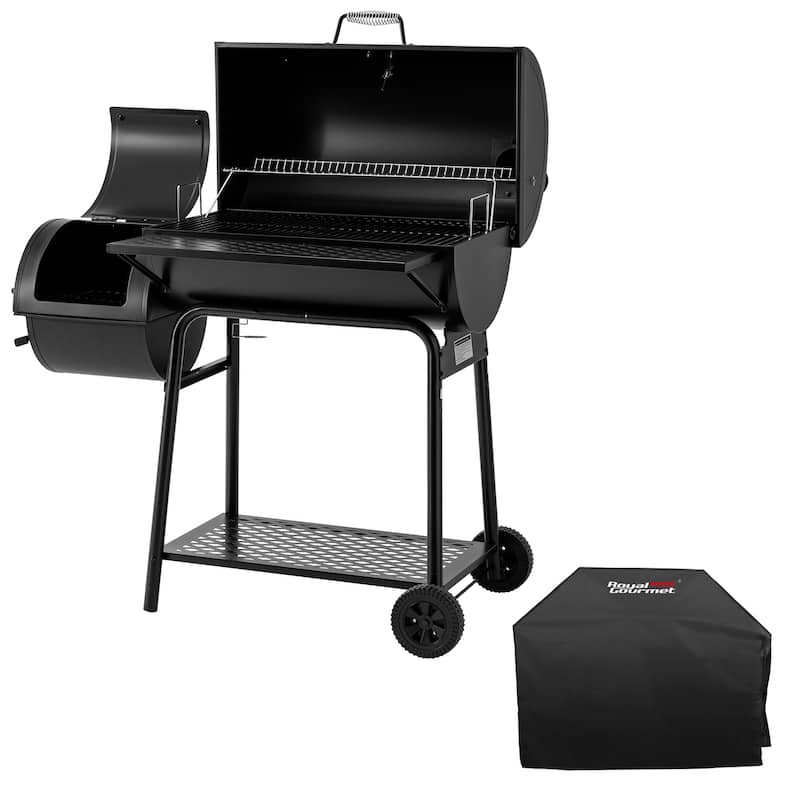 Royal Gourmet CC1830FC, Charcoal Grill with Smoker and Cover, black