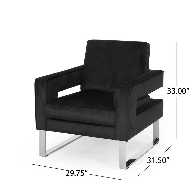 Kirkwood Modern Glam Velvet Club Chair by Christopher Knight Home - 31.50"D x 29.75"W x 33.00"H