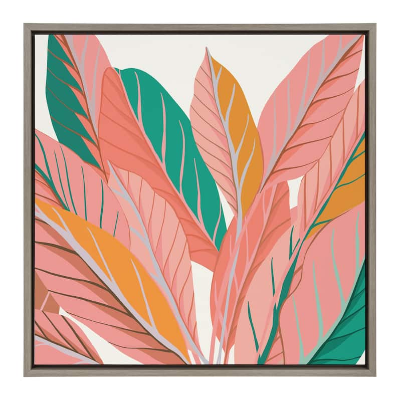 Kate and Laurel Sylvie Expand Framed Canvas by Alicia Schultz - 30x30 - Plastic - Grey
