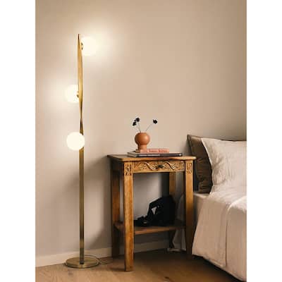 Brightech Nola LED Floor Lamp - Brass