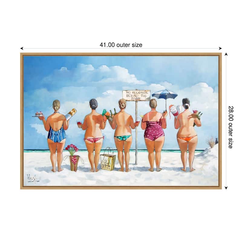 No Alcohol Beyond this Point No. 2 by Ronald West Framed Canvas Wall Art Print - 41 x 28 in