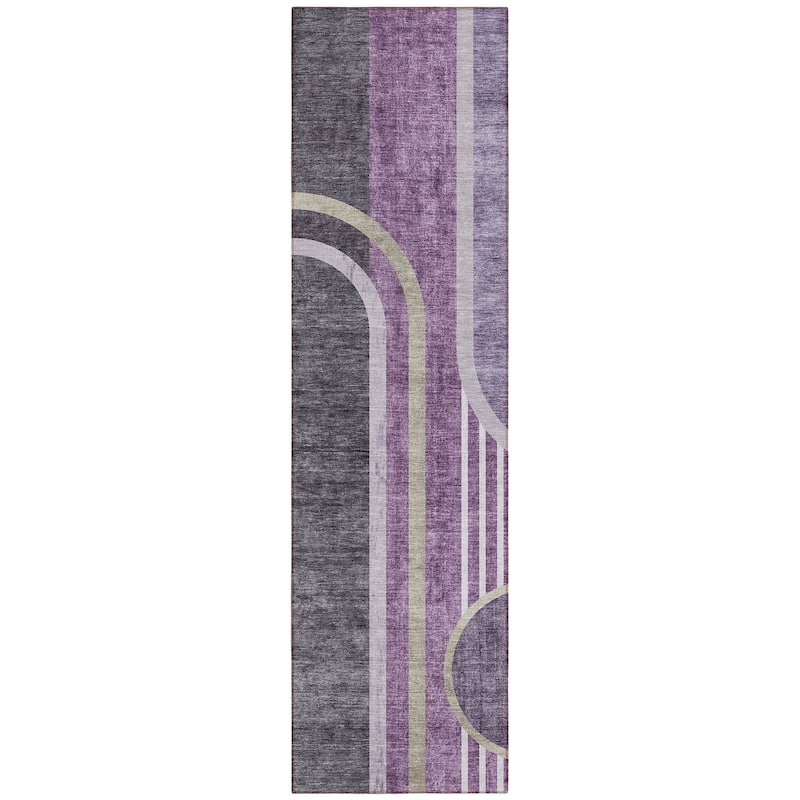 Machine Washable Indoor/ Outdoor Chantille Mid Century Modern Rug
