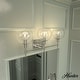 preview thumbnail 28 of 45, Hunter Xidane Vanity Wall Light - Bathroom, Mid Century Modern, Glam - Clear glass 3 Light - Brushed Nickel-Clear Glass