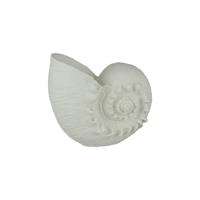 White Sandstone Finish Frilled Nautilus Shell Accent Lamp 10 Inch - 10 X 11.5 X 6.75 inches