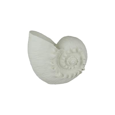 White Sandstone Finish Frilled Nautilus Shell Accent Lamp 10 Inch - 10 X 11.5 X 6.75 inches
