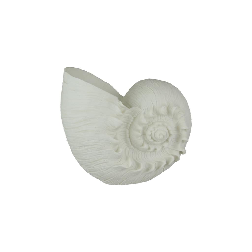 White Sandstone Finish Frilled Nautilus Shell Accent Lamp 10 Inch - 10 X 11.5 X 6.75 inches