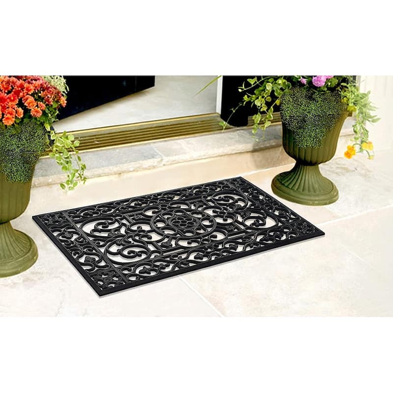 A1HC Natural Coir and Rubber Modern Indoor/Outdoor Grill Doormat