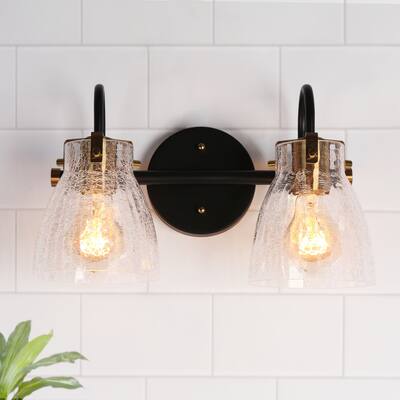 Chiry 2-Light Bathroom Dimmable Vanity Lights Modern Wall Sconces - 13.5" W x 8.3" H