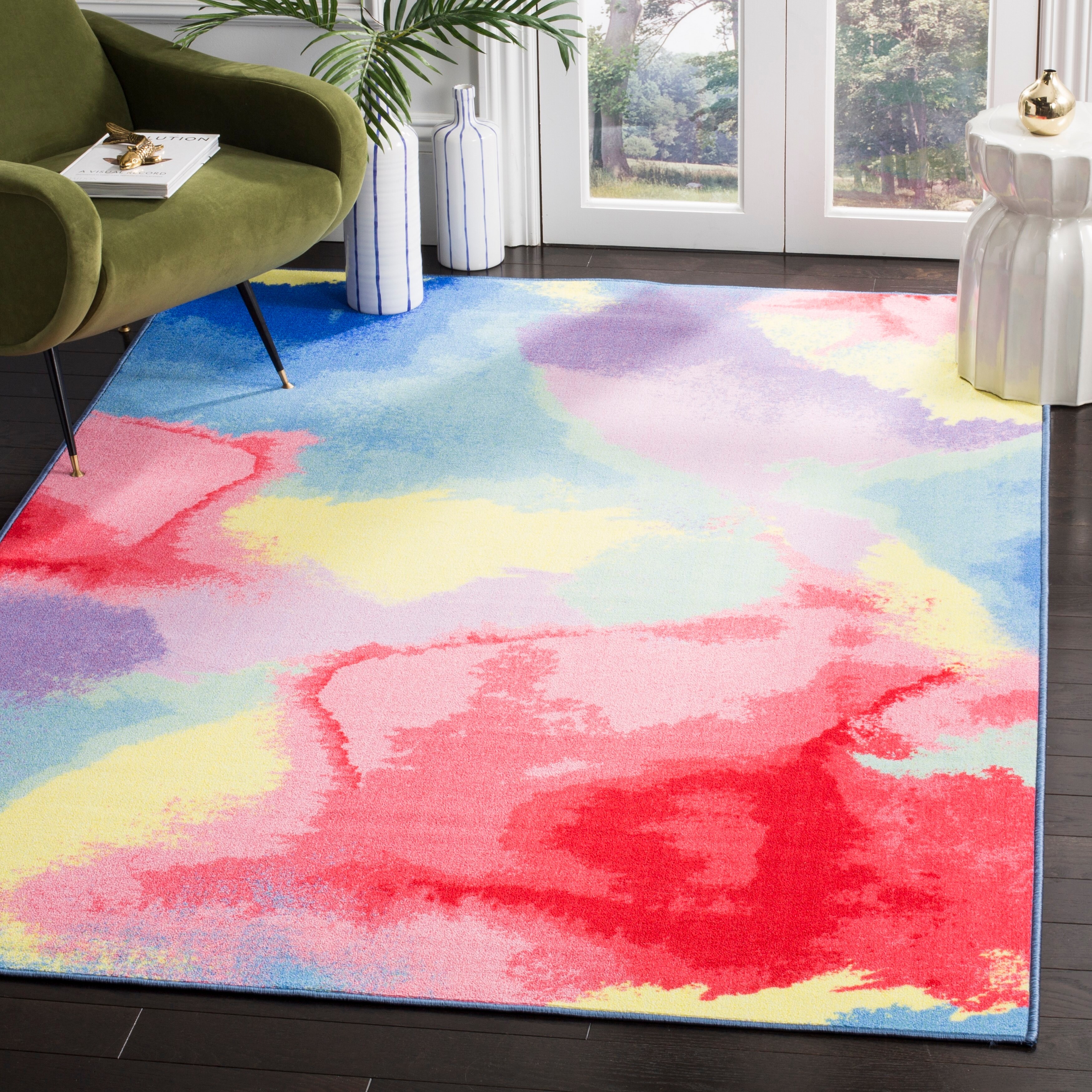Shop Safavieh Paint Brush Carol Modern Abstract Rug Overstock