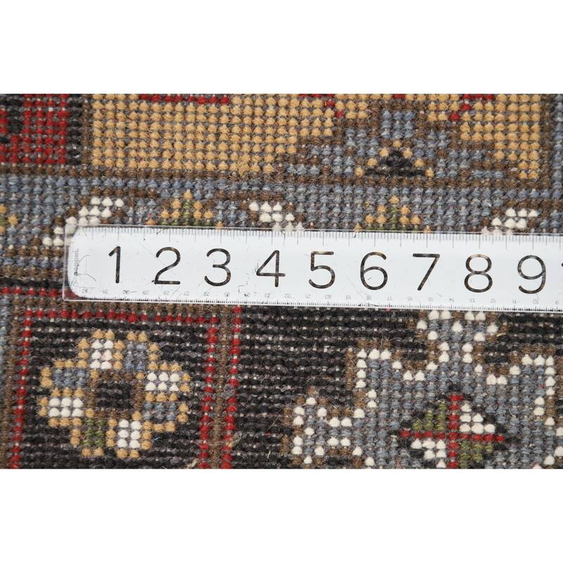 Hand Knotted Oriental 100% Wool Carpet Traditional Geometric Red Viss Area Rug - 5' 9'' X 4' 1''