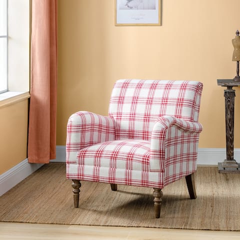 Seip Upholstered Amchair with Plaid Pattern