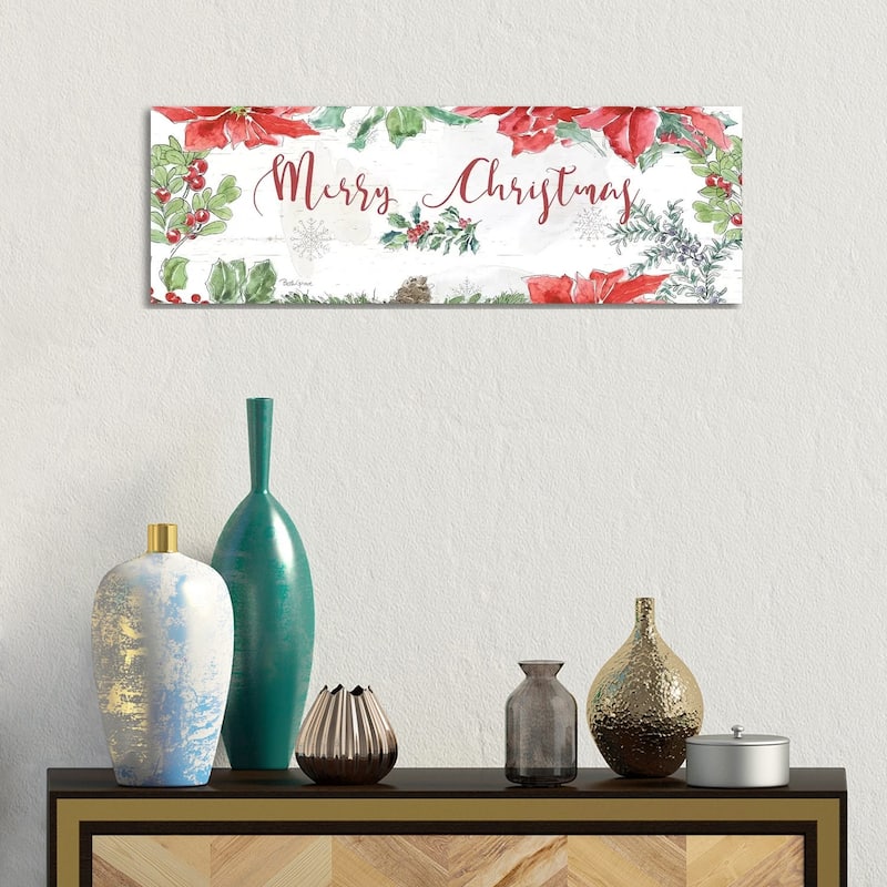 iCanvas "Farmhouse Holidays Merry Christmas" by Beth Grove Canvas Print - 12x36x1.5