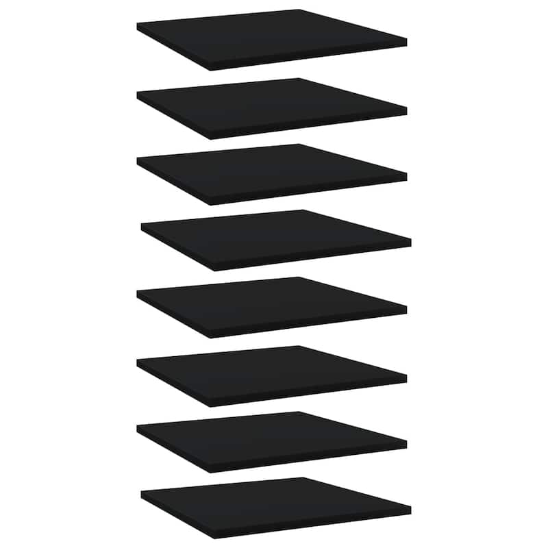 vidaXL Bookshelf Boards 8 pcs Black 15.7"x15.7"x0.6" Chipboard