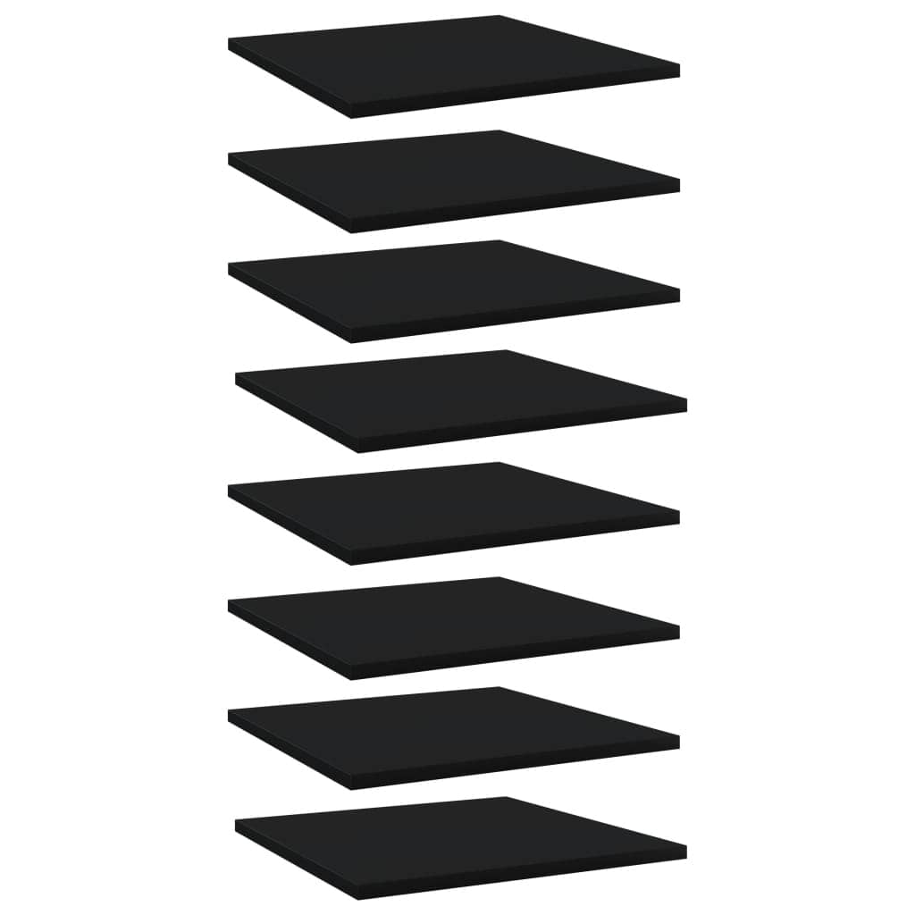 vidaXL Bookshelf Boards 8 pcs Black 15.7"x15.7"x0.6" Chipboard