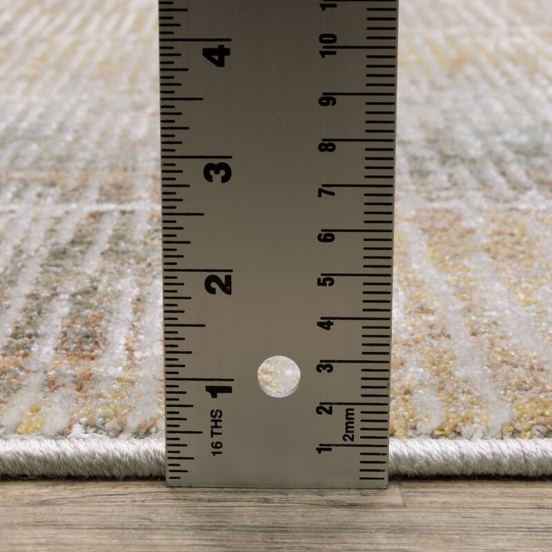 Melody Distressed Stripe Beige/ Multi Area Rug