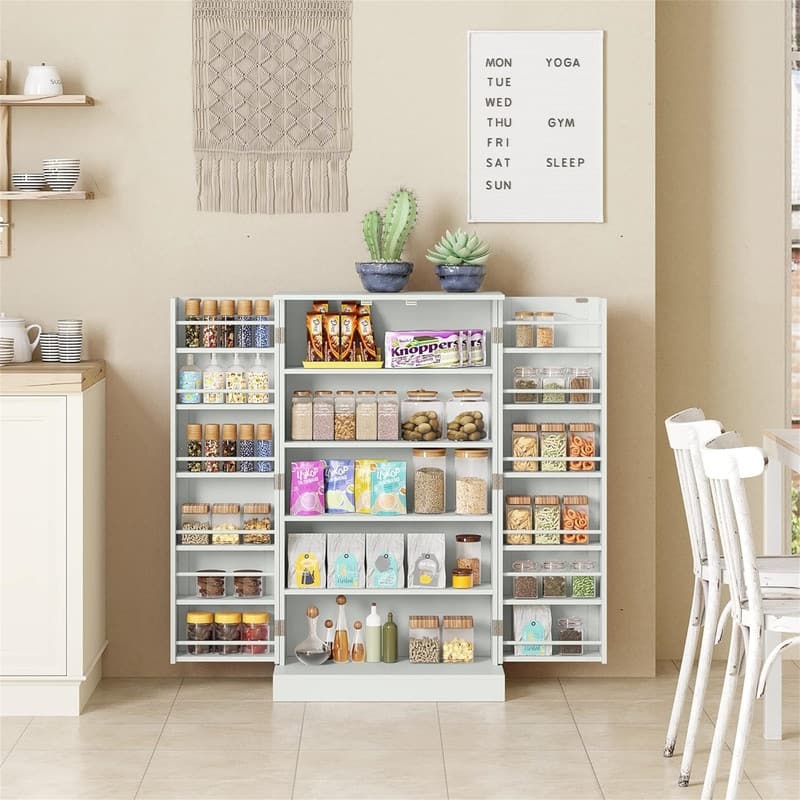 Storage Cabinet with Doors and Adjustable Shelves - 12"D x 23.62"W x 41"H