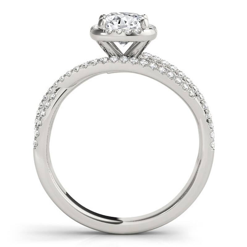 Auriya 14k White Gold Lab Grown Cushion Diamond Halo Engagement Ring 0.50 to 5.00 ct. tw. (F-G VS)
