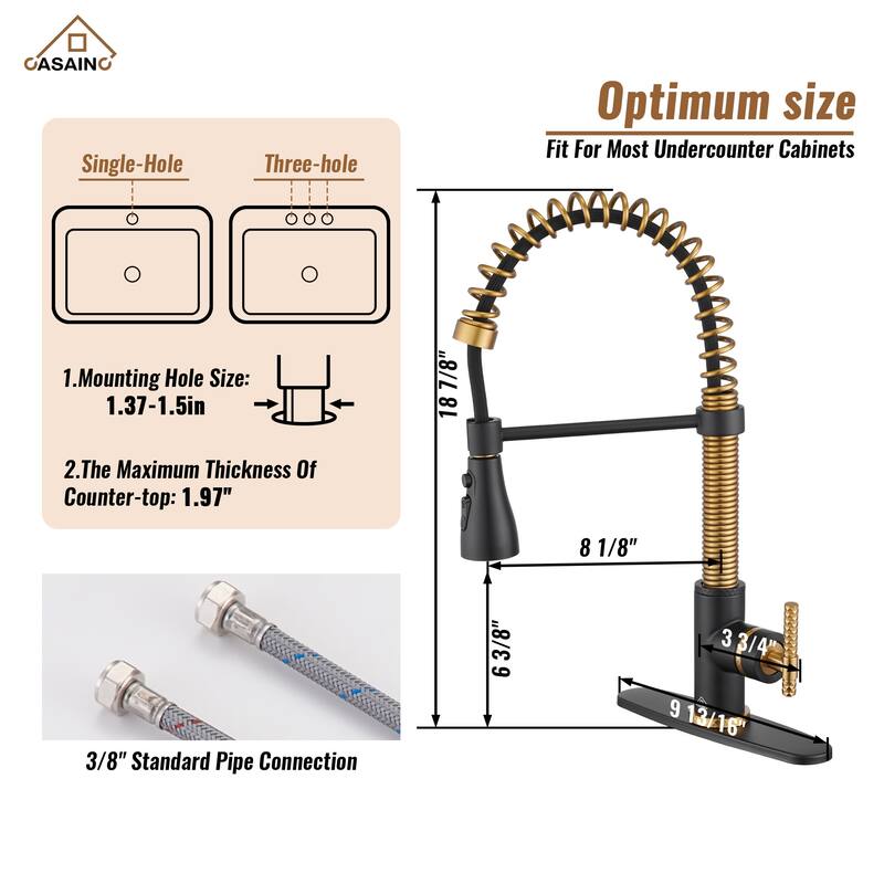 Single Handle Pull Down Sprayer Kitchen Faucet