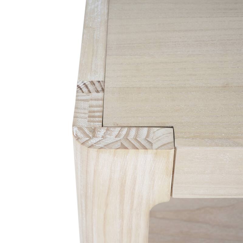 Modern Farmhouse Console Table with Solid Wood Veneer Top and Rounded Corners, Minimalist Entryway Table for Living Room