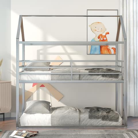 Mirna Twin over Twin Bunk Bed with Roof House Design
