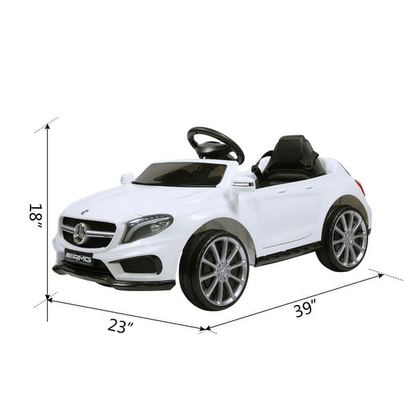 dimension image slide 1 of 3, Mercedes Benz Electric Car for Kids, 4 Rounds Remote Control Car