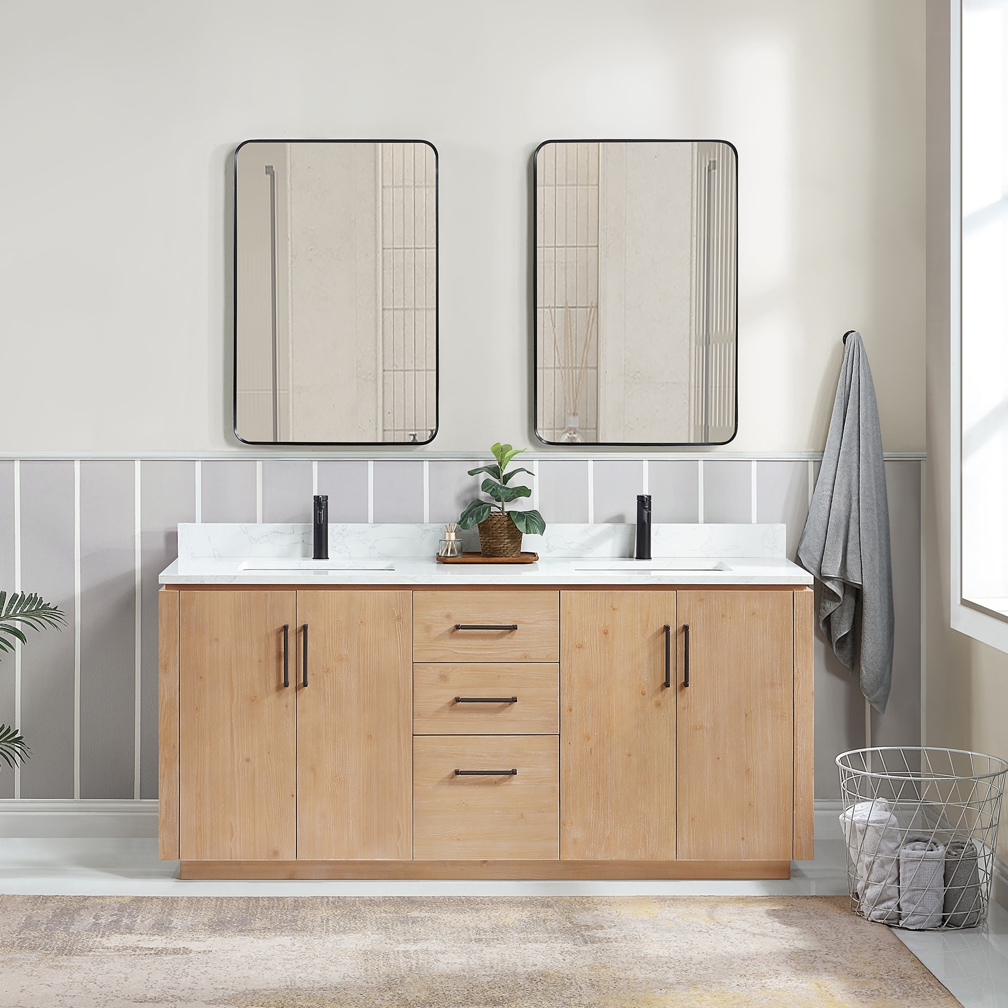 Miseno MV-NM-705772 San 72" Free Standing Double Basin Vanity Set with