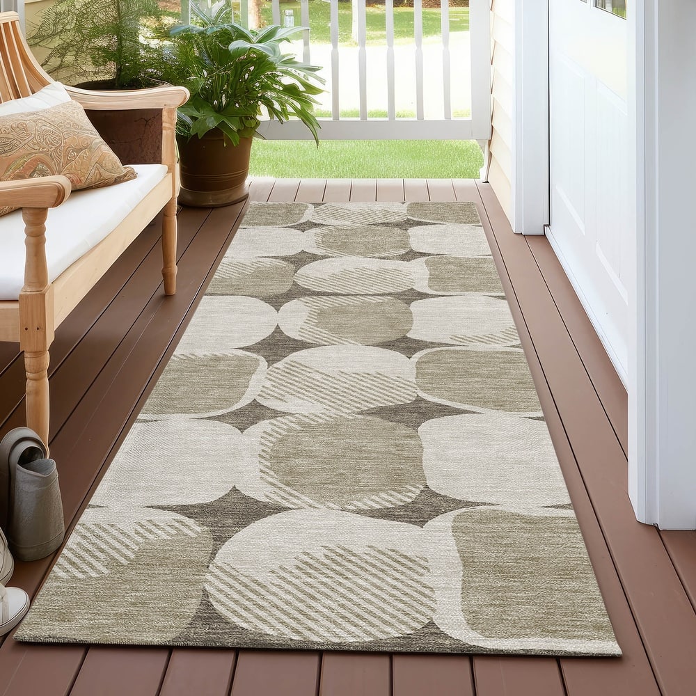Machine Washable Indoor/ Outdoor Chantille Puffy Modern Rug