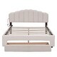 preview thumbnail 3 of 9, Queen Size Upholstered Platform Bed with Storage Drawer, LED Lights, and USB Ports