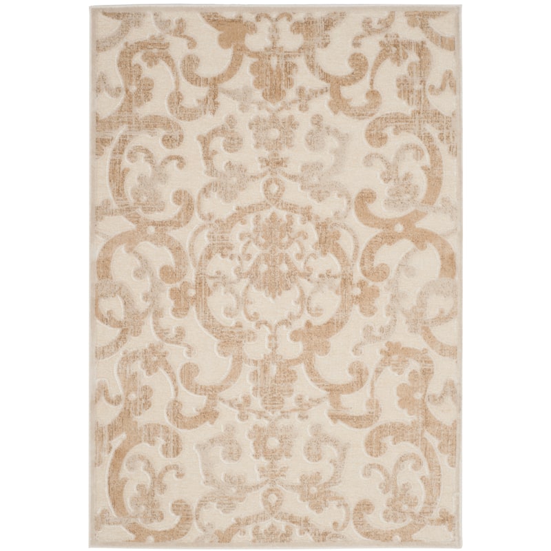 SAFAVIEH Paradise Iraida Modern Viscose Rug - 4' x 5'7" - Stone/Cream