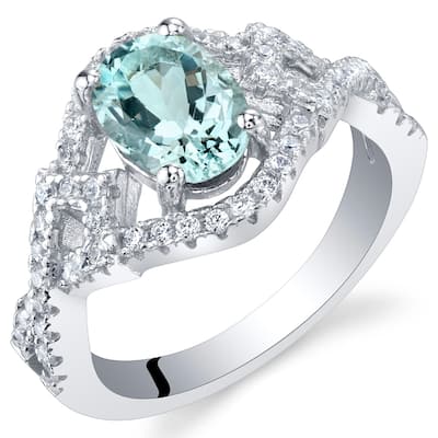 Sterling Silver 1 ct Aquamarine Birthstone Ring
