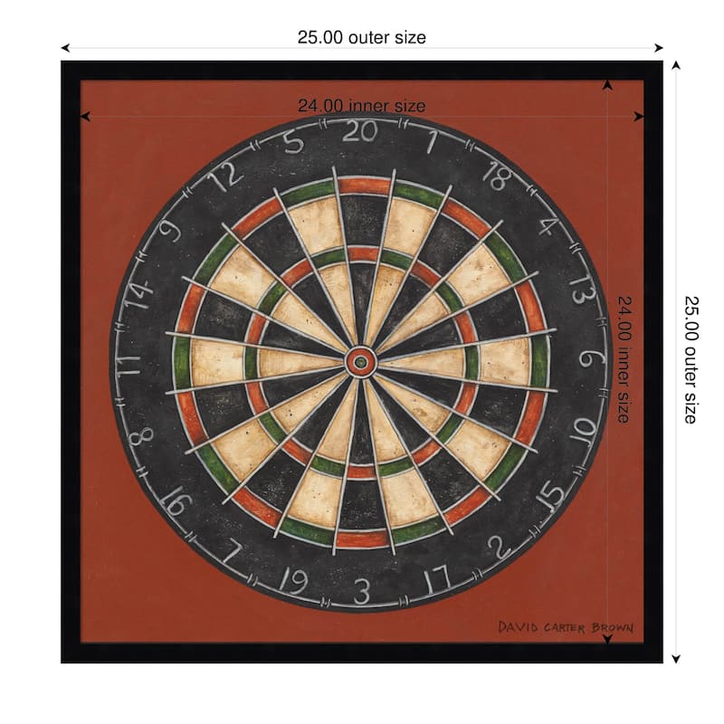 Amanti Art Framed Fabric Pinboard Darts v2 by David Carter Printed Bulletin Board - Board Size 24 x 24 - Svelte Noir Black