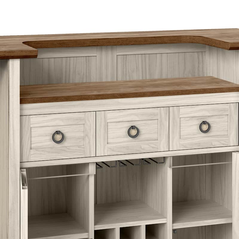 Home Bar Unit, 2 -Tier Liquor Bar Table