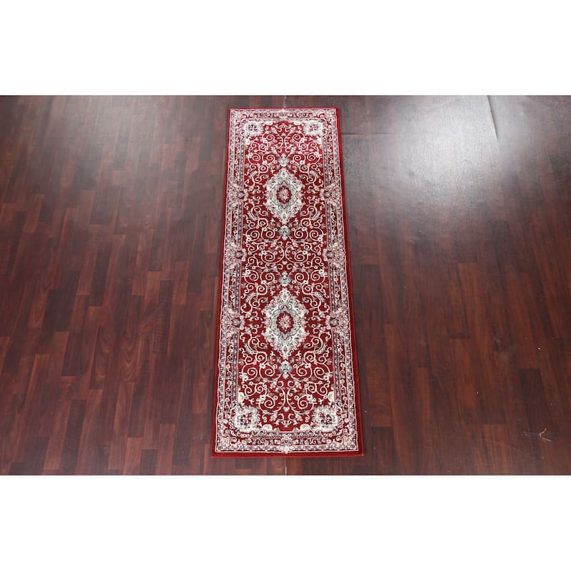 Red Floral Medallion Transitional Turkish Rug Oriental Carpet