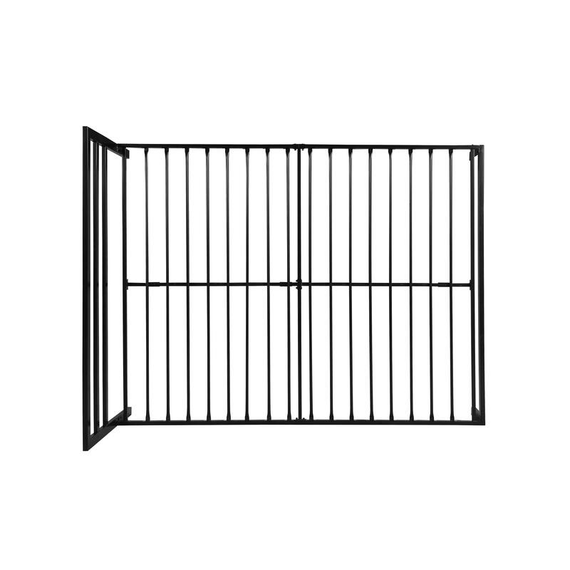 Modern Minimalist Queen Size Metal Bed Frame with Headboard, Charcoal, Grey