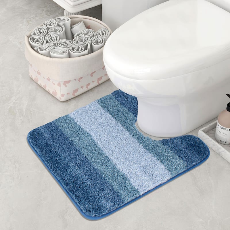WaLensee 3Pieces Anti-Slip Bath Rug Set, Non-Slip Bathroom Rugs Contour Mat