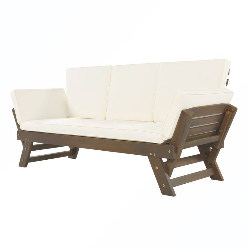 Patio Adjustable Patio Wooden Daybed Sofa
