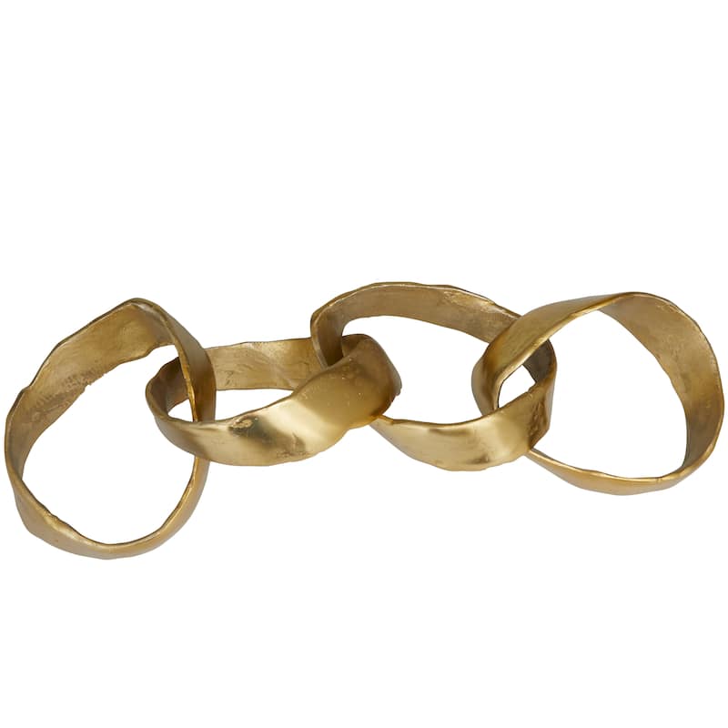 Aluminum Metal Chain Sculpture - Black, Gold, Silver
