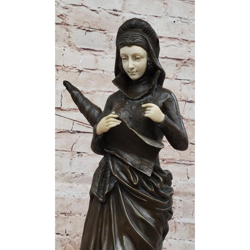 La Liseuse By Carrier Belleuse - Bronze Sculpture Of A Woman Holding A Book