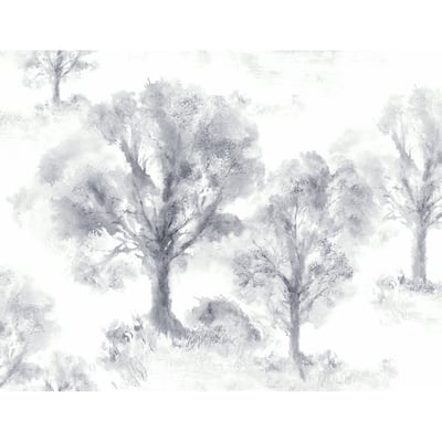 Seabrook Designs Premila Watercolor Trees Unpasted Wallpaper