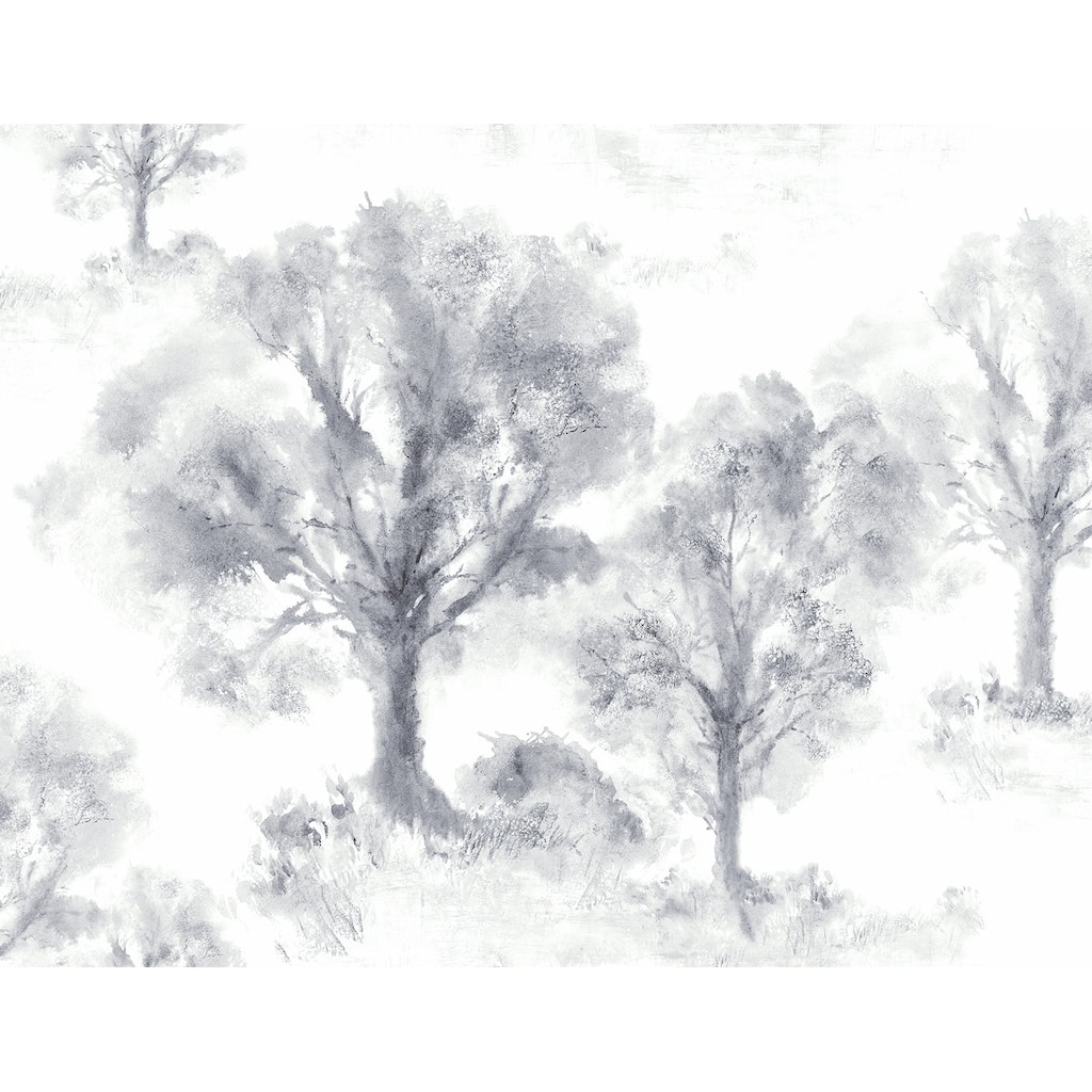 Seabrook Designs Premila Watercolor Trees Unpasted Wallpaper