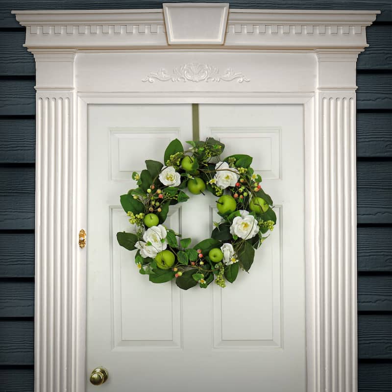 National Tree Company 24 in. Rose and Apples Wreath