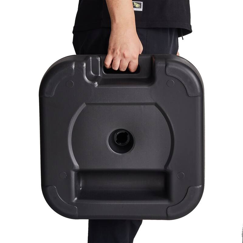 Umbrella Base 22L Square Water & Sand Filled Patio Outdoor Umbrella Stand with Umbrella Holder Suit for Dia 1.5'' Umbrella Pole