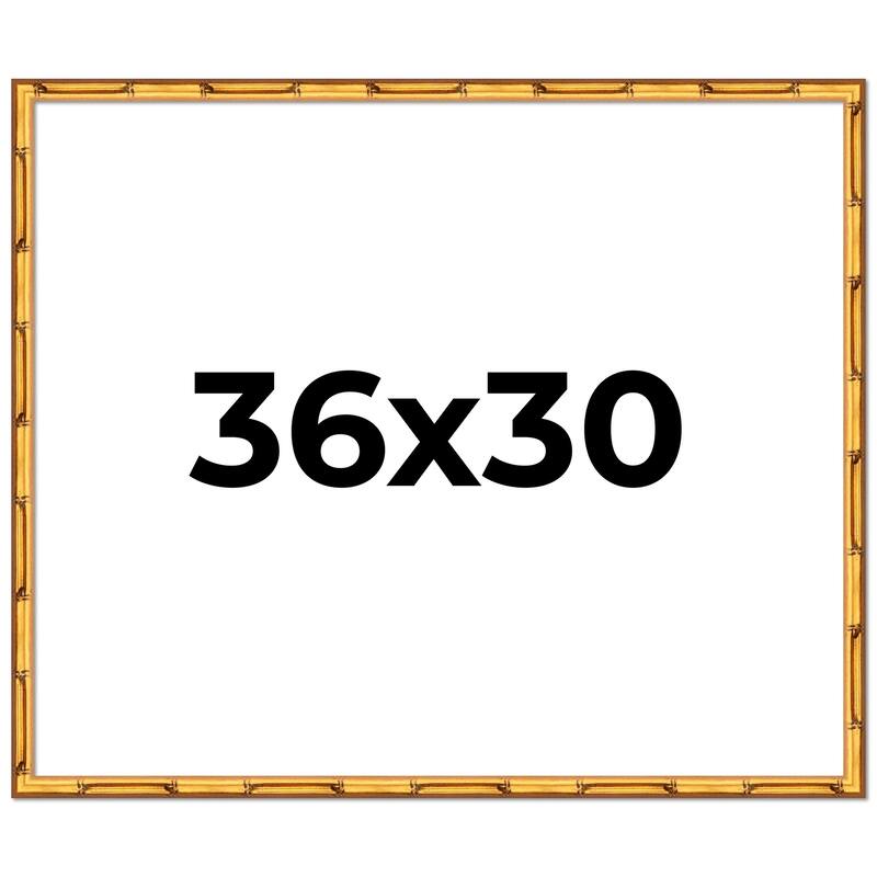 36x30 Frame Gold Bamboo Picture Frame Modern Photo Frame Includes UV Acrylic Shatter Guard Front Acid Free Foam Backing Board