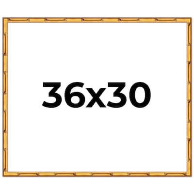 36x30 Frame Gold Bamboo Picture Frame Modern Photo Frame Includes UV Acrylic Shatter Guard Front Acid Free Foam Backing Board