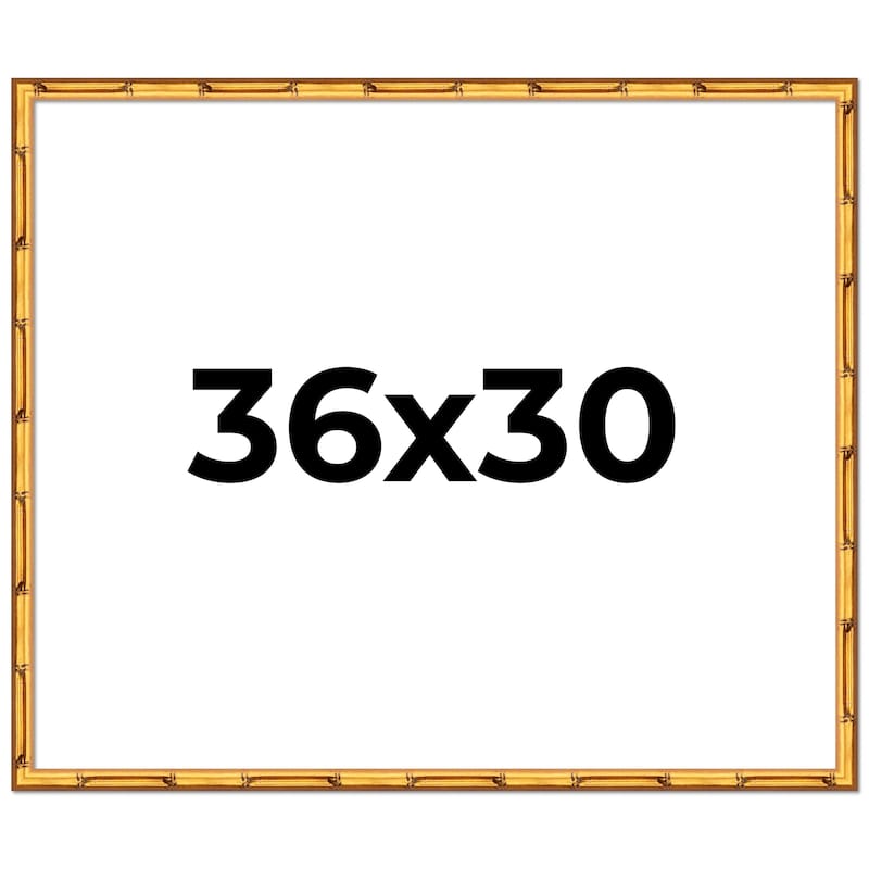 36x30 Frame Gold Bamboo Solid Wood Picture Frame | 1 Inch Moulding