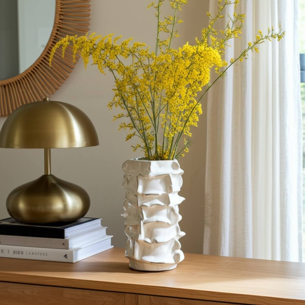 Ceramic Decorative Vase Accent Piece Glazed Finish Capri Style